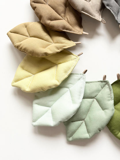 Baumwoll-Stoffblatt Natur & Grün – DIY