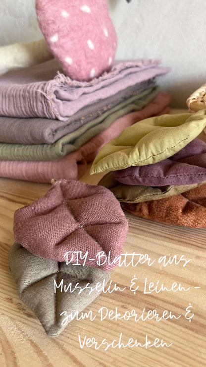 Baumwoll-Stoffblatt Natur & Grün – DIY