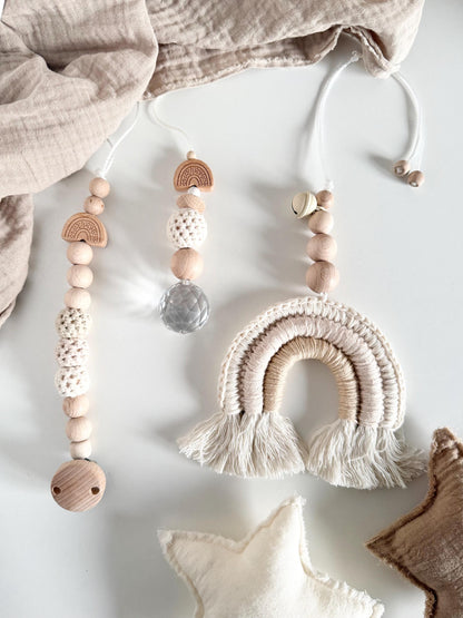 Regenbogen-Anhänger in Creme, Weiß & Beige