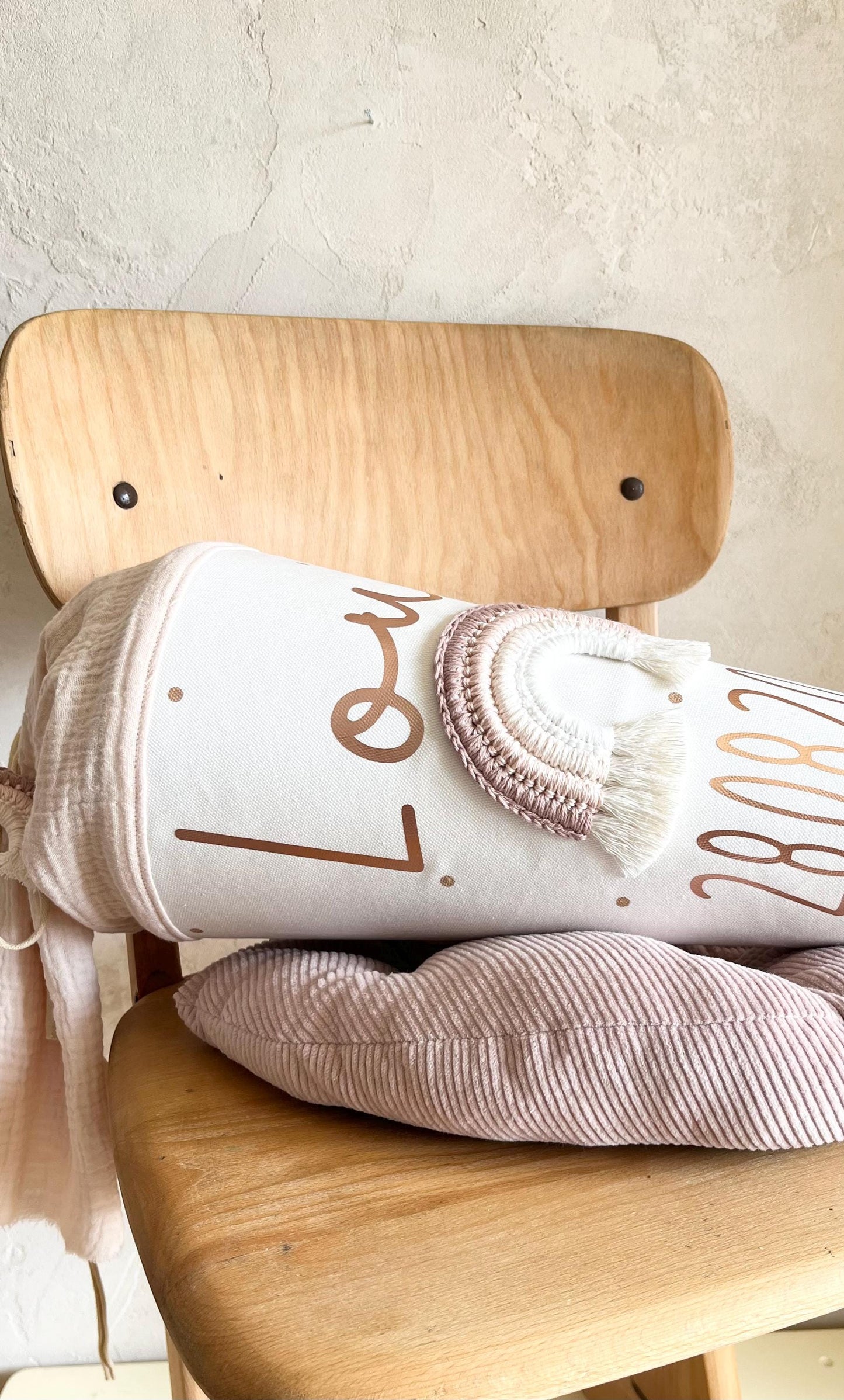 Regenbogen-Schultüte in Rosé & Creme