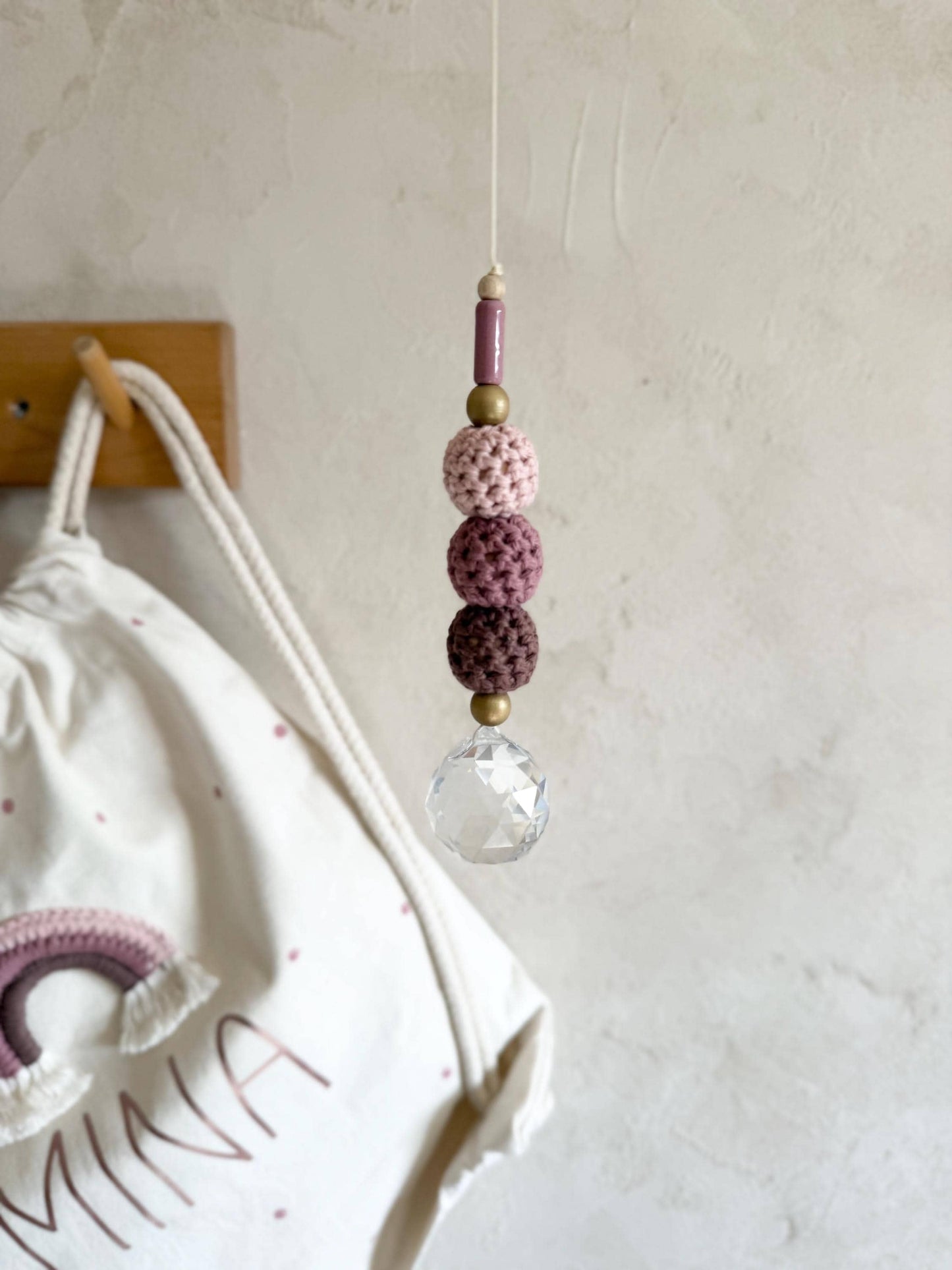 Regenbogen-Turnbeutel in Rosé & Naturtönen
