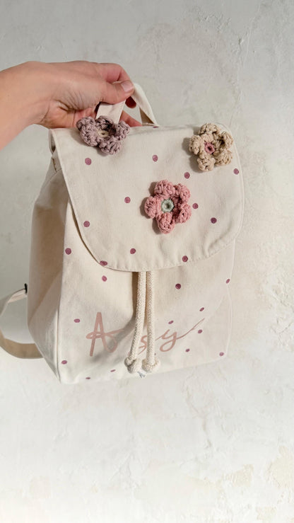Blüten-Kinderrucksack – optional personalisiert