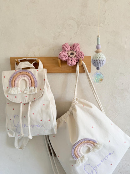 Regenbogen-Rucksack & Turnbeutel – einzeln oder Set