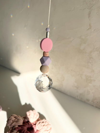 Suncatcher in Flieder, Pink & Orange