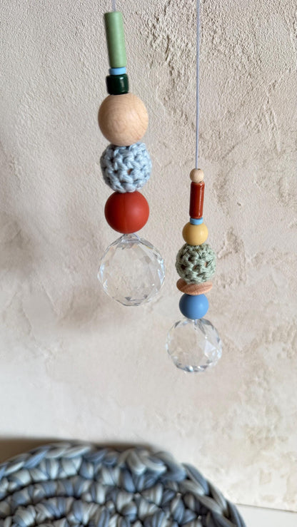 Suncatcher-Set in Rotbraun, Grün & Blau