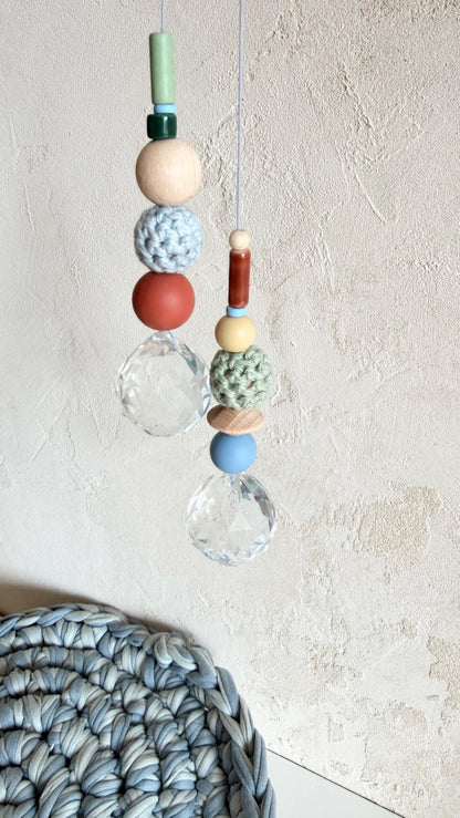 Suncatcher-Set in Rotbraun, Grün & Blau