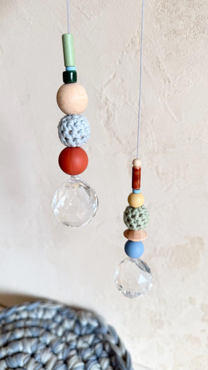 Suncatcher-Set in Rotbraun, Grün & Blau