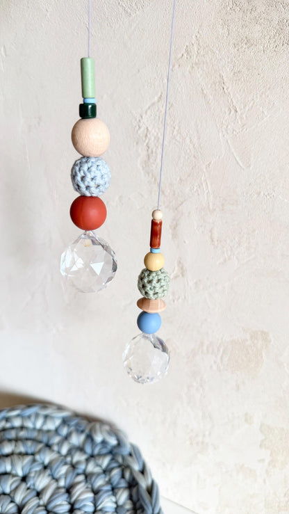 Suncatcher-Set in Rotbraun, Grün & Blau