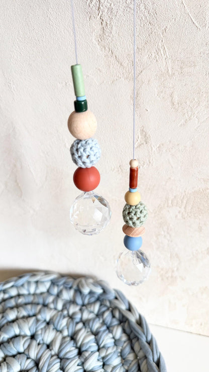 Suncatcher-Set in Rotbraun, Grün & Blau