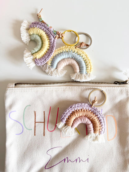 Rechenkette mit Häkelregenbogen in Mint & Flieder