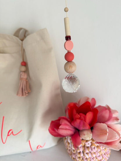 Suncatcher in Koralle, Apricot & Staublila