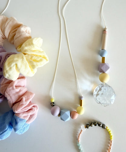 Musselin-Scrunchie in Pastell – Farbwahl
