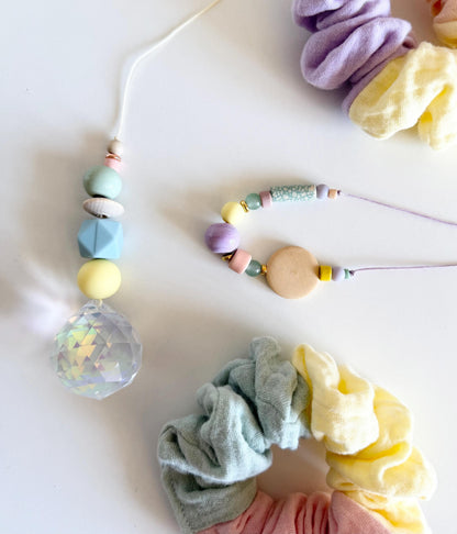 Musselin-Scrunchie in Pastell – Farbwahl