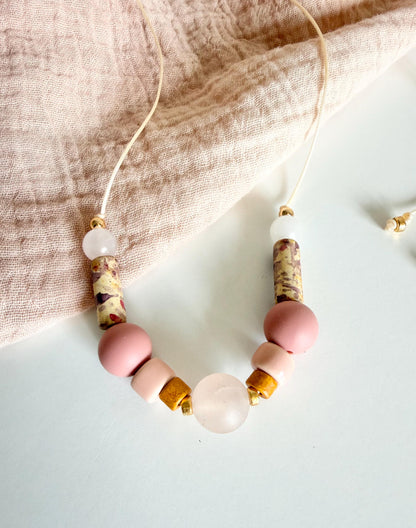 Perlenkette Calm Rosé mit Rosenquarz