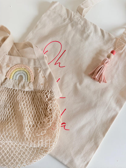 Stofftasche „Oh là là“ mit Quaste
