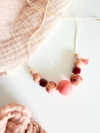 Perlenkette Berry Blush in Rosé & Beere