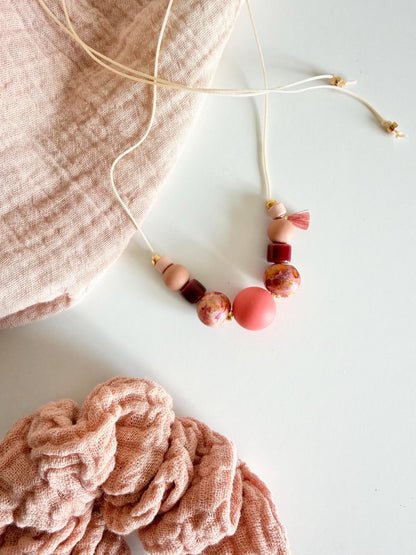 Perlenkette Berry Blush in Rosé & Beere