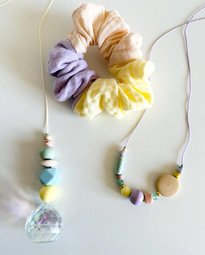 Musselin-Scrunchie in Pastell – Farbwahl