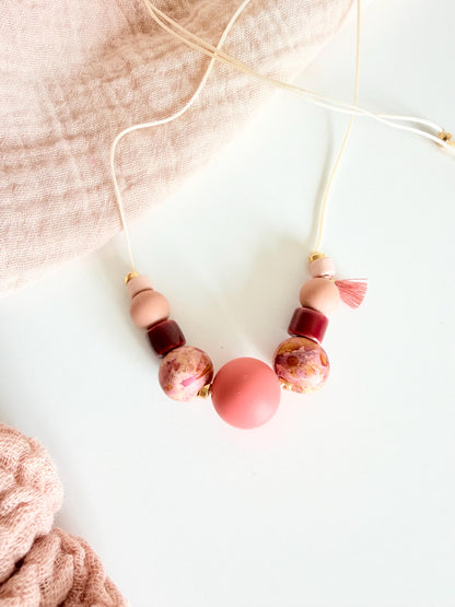 Perlenkette Berry Blush in Rosé & Beere