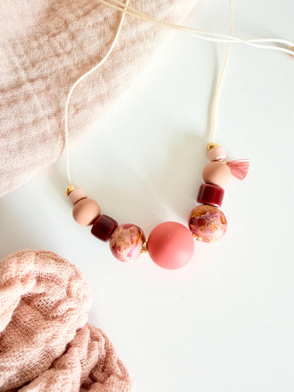 Perlenkette Berry Blush in Rosé & Beere