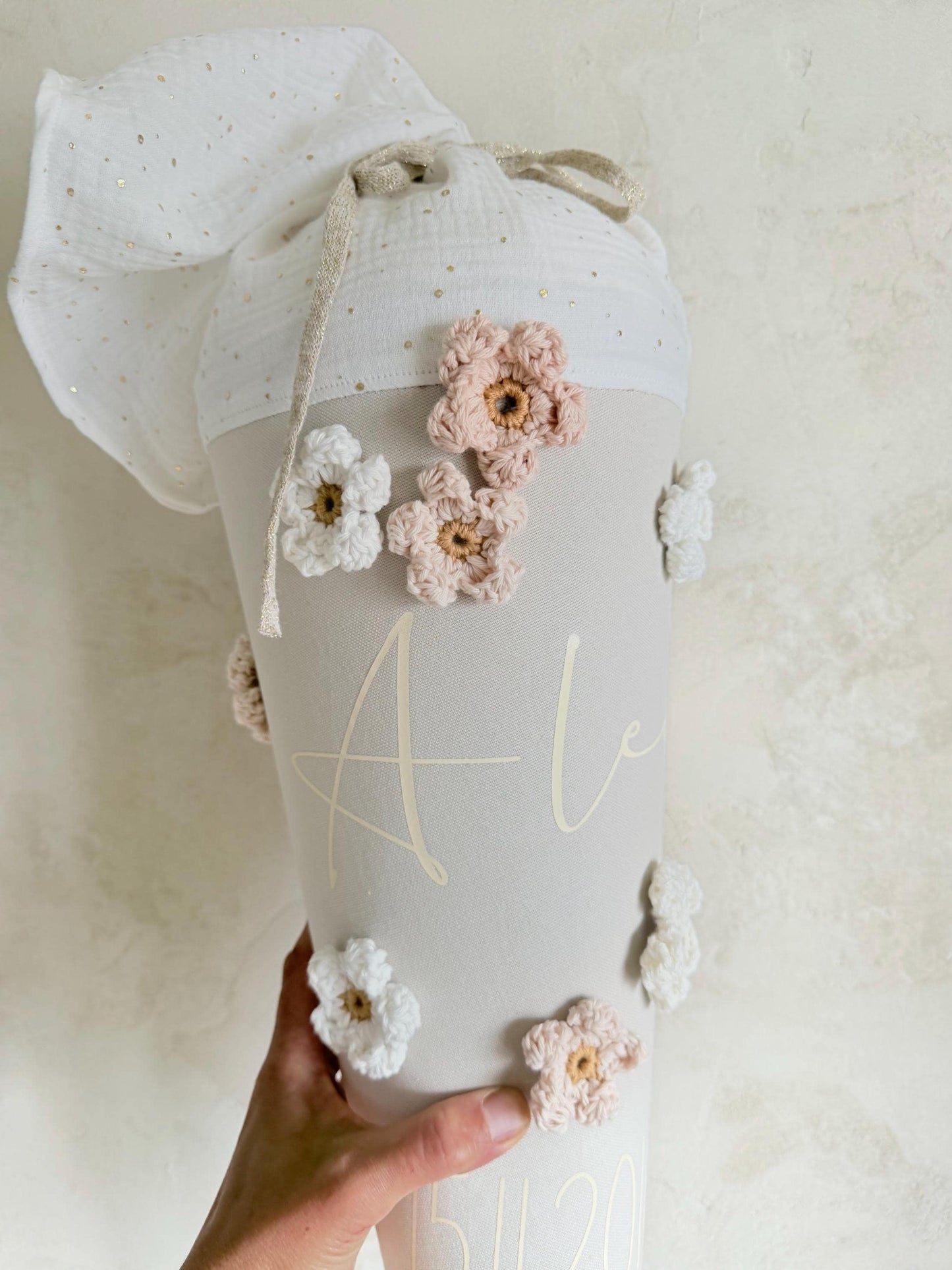 Gänseblümchen-Schultüte mit Name