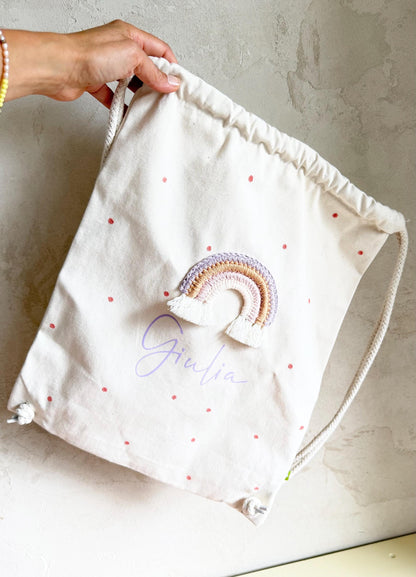 Regenbogen-Rucksack & Turnbeutel – einzeln oder Set