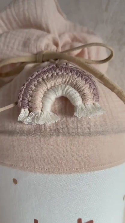 Regenbogen-Schultüte in Rosé & Creme – optional personalisiert