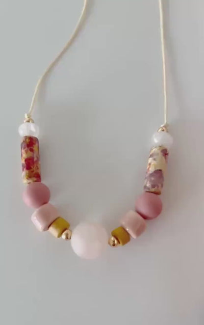Perlenkette Calm Rosé mit Rosenquarz