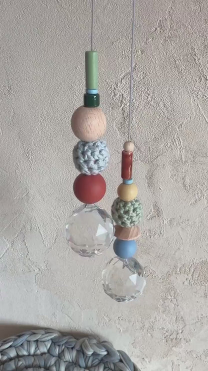 Suncatcher-Set in Rotbraun, Grün & Blau