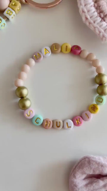 Schulkind-Armband in Pastell & Gold